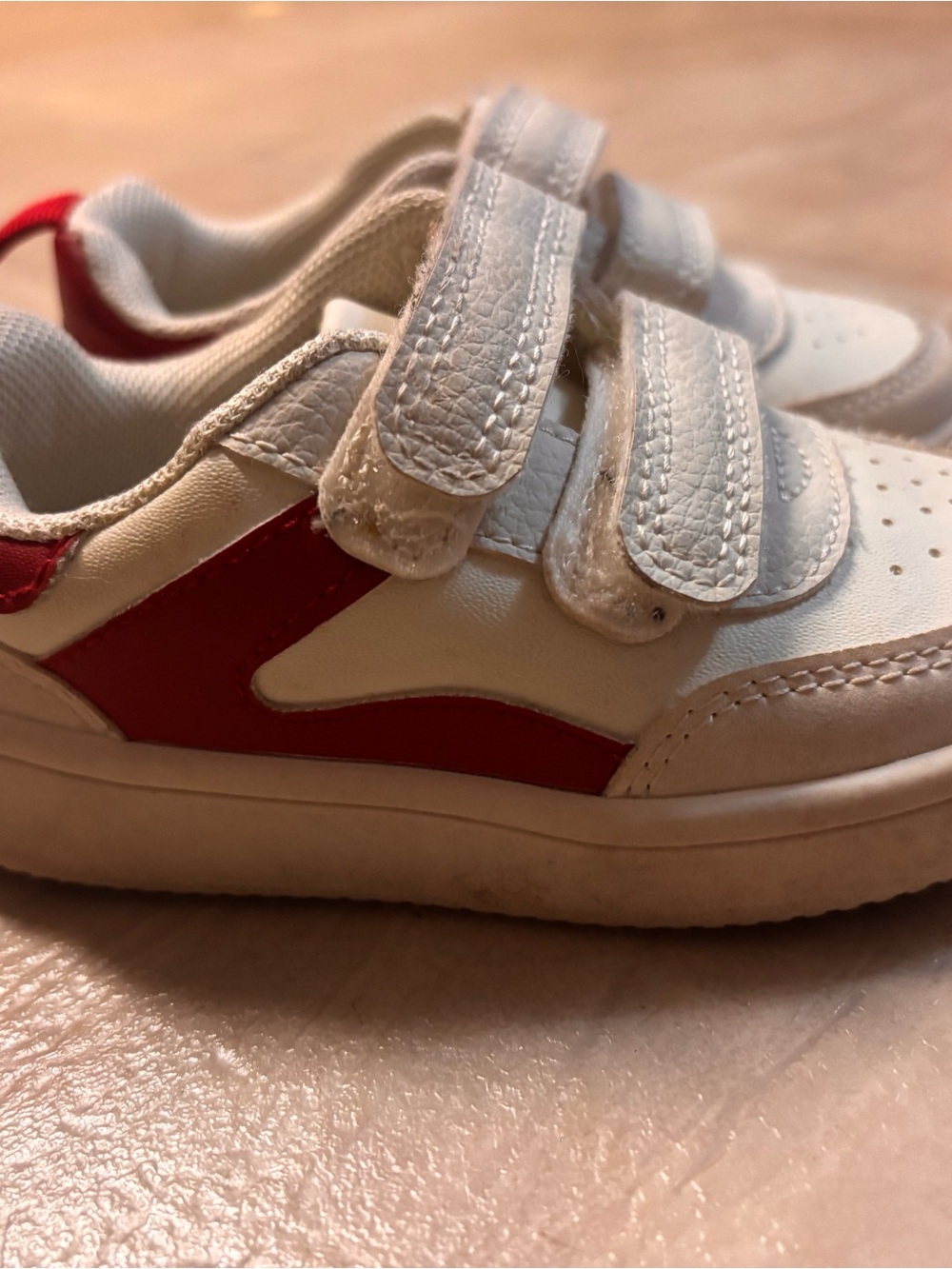 H&M White and Red Velcro Kids Sneakers